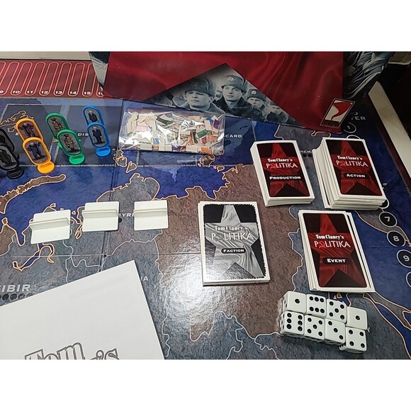 Vintage Tom Clancy Politika Board Game 1997 Russia USSR  EUC Gamenight Complete - Picture 5 of 7